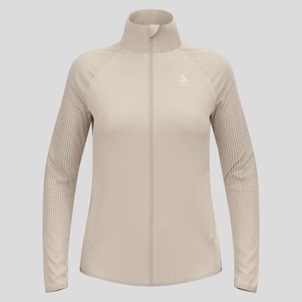 Veste running hybride femme Odlo Zeroweight Warm 2.0 beige