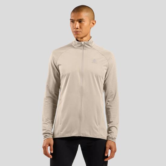 Veste Running Hybride Odlo Zeroweight Warm 2.0 Beige Homme