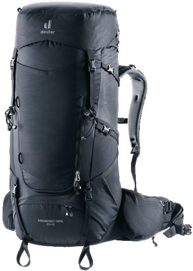 Trekking-rucksack-verstellbar-aircontact core 60+10-schwarz