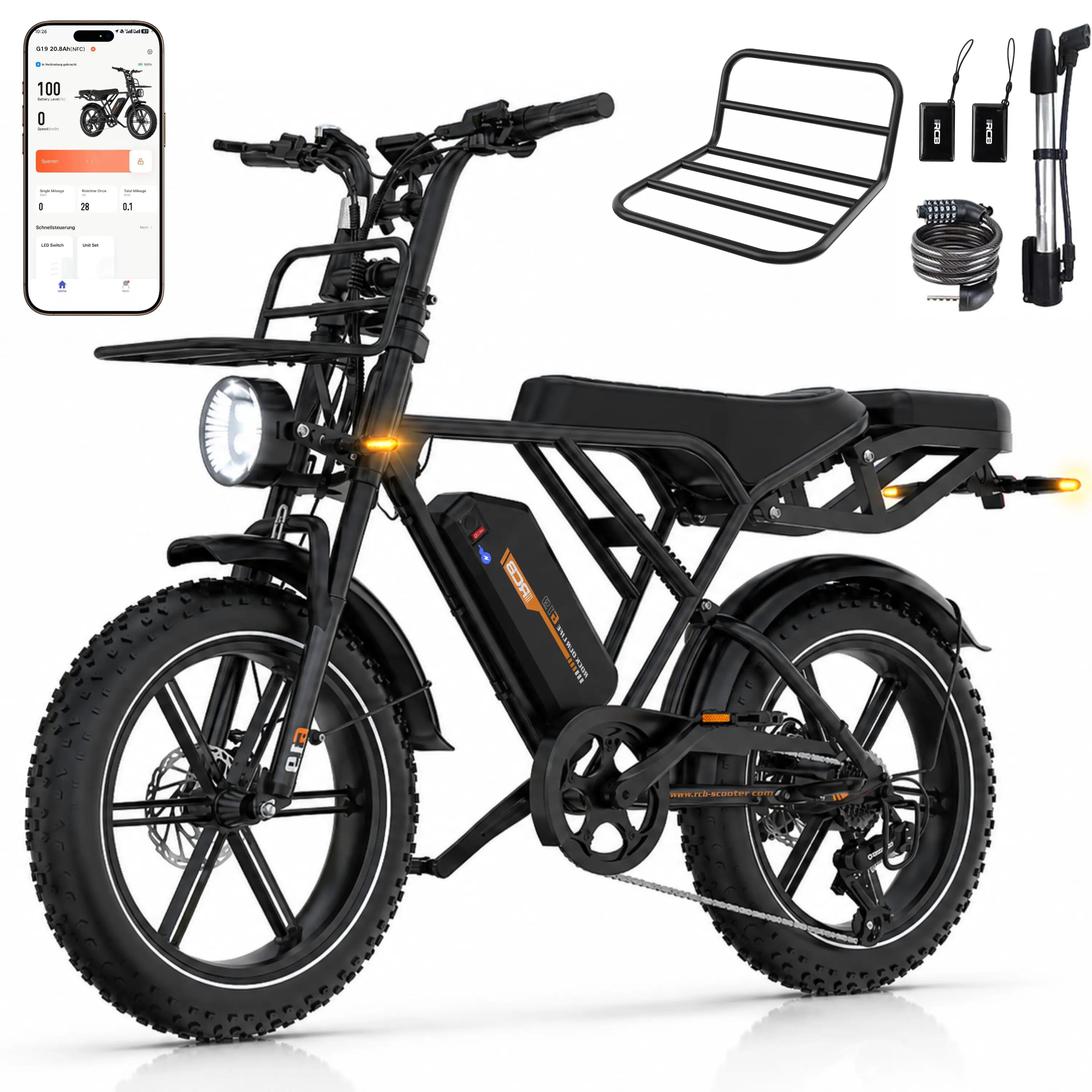 RCB Městské elektrokolo G19 fatbike 20",250W,22,5Ah,senzor momentu,dojezd 120‑130km