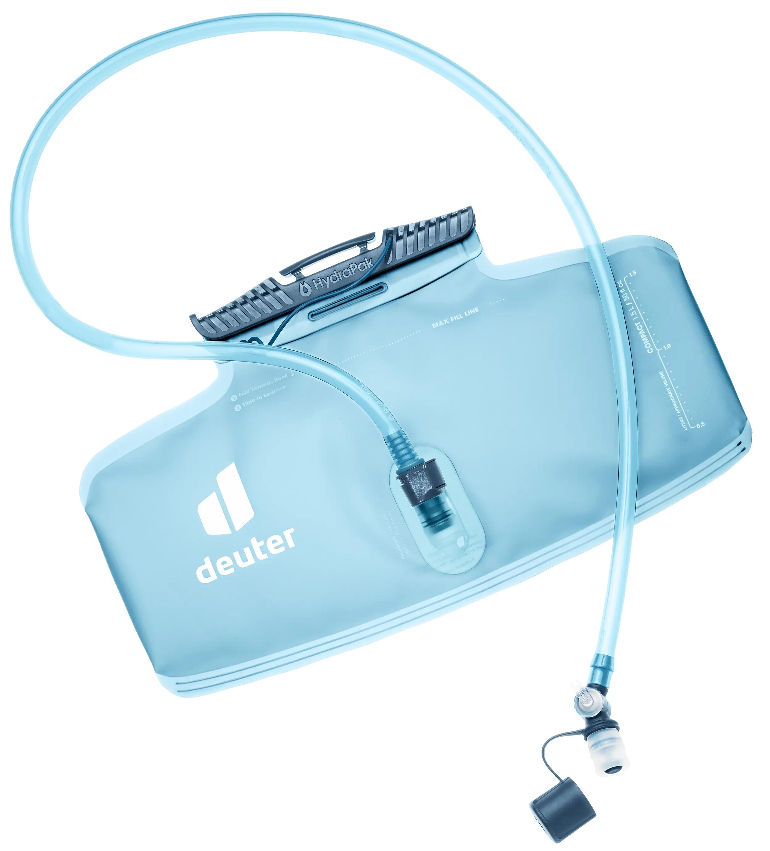 Bukłak na wodę Deuter Streamer SQ 1.5 L - hydrablue 1/2