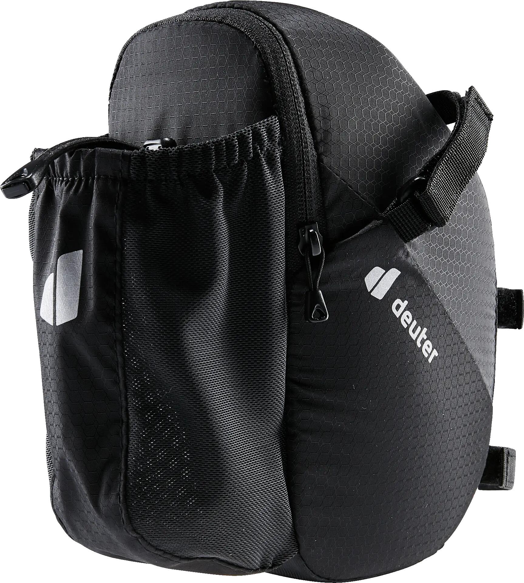borsa da sella - ciclismo - minimalista, leggera, con tasca per borraccia - nero 2/2