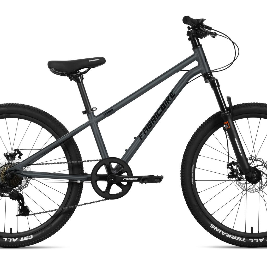 FABRICBIKE Terra - 24" children's mountain bike for ages 8-12, 7S. Graphite
