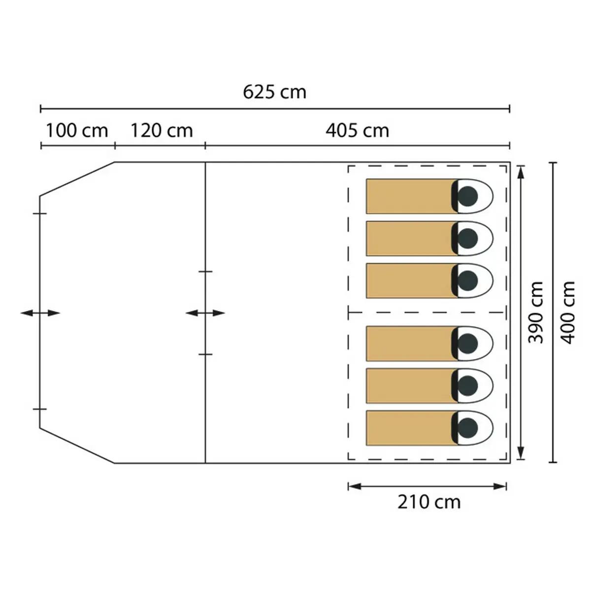 Gebraucht - Tunnelzelt - Kaupanga 6 Protect - wasserdicht 15/15