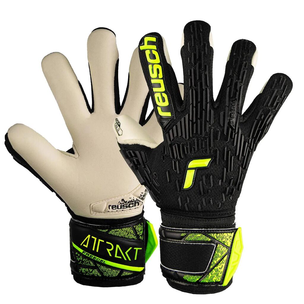 Reusch Attrakt Freegel Gold Finger Support Jr  Goalkeeper Gloves