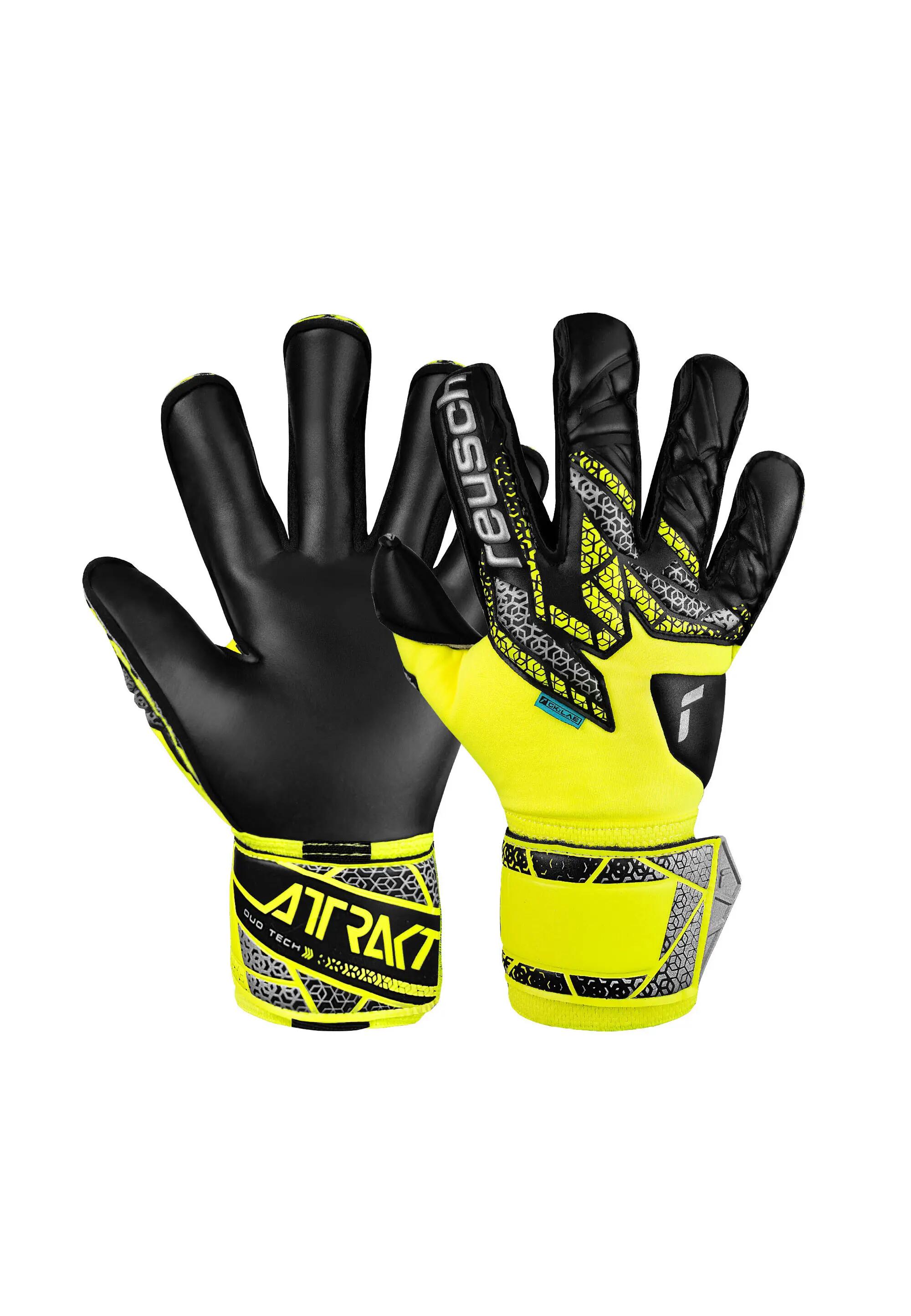 Rękawice bramkarskie Reusch Attrakt Duo Evolution safety yellow/silver/black 1/8