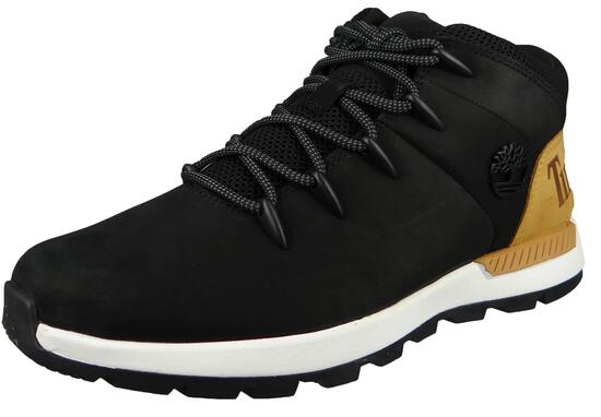 Basket mi-haute à lacets pour homme en noir et jaune Sprint Trekker