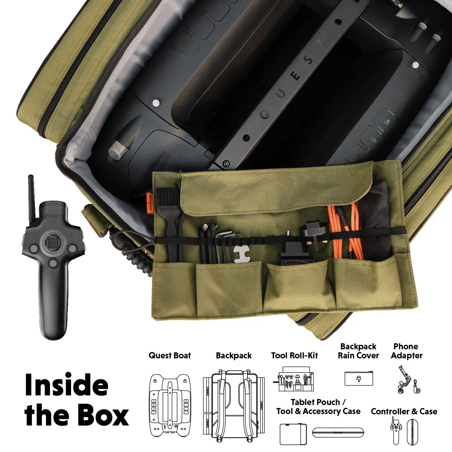 Deeper Quest voerboot met CHIRP-sonar en GPS-autopiloot 2/7