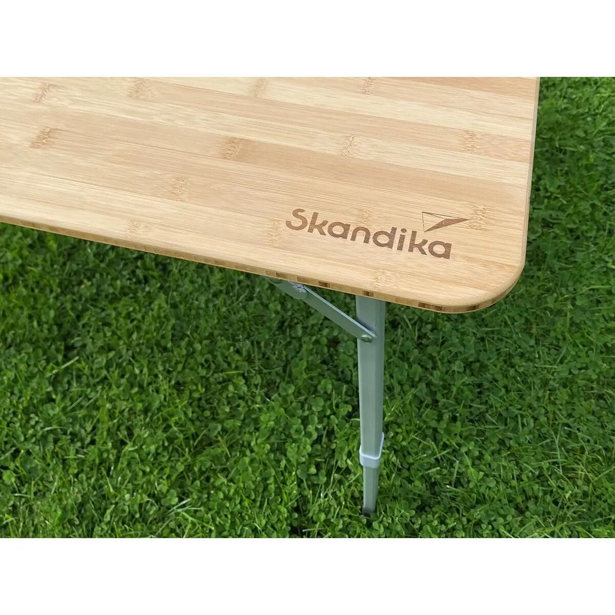 Seconde vie - Table de Camping Tolja - Pliante Bambou et Aluminium - 120x70 cm 6/14
