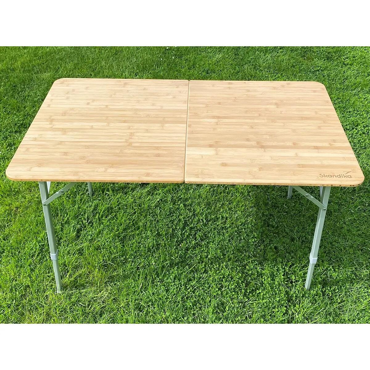 Seconde vie - Table de Camping Tolja - Pliante Bambou et Aluminium - 120x70 cm 2/14