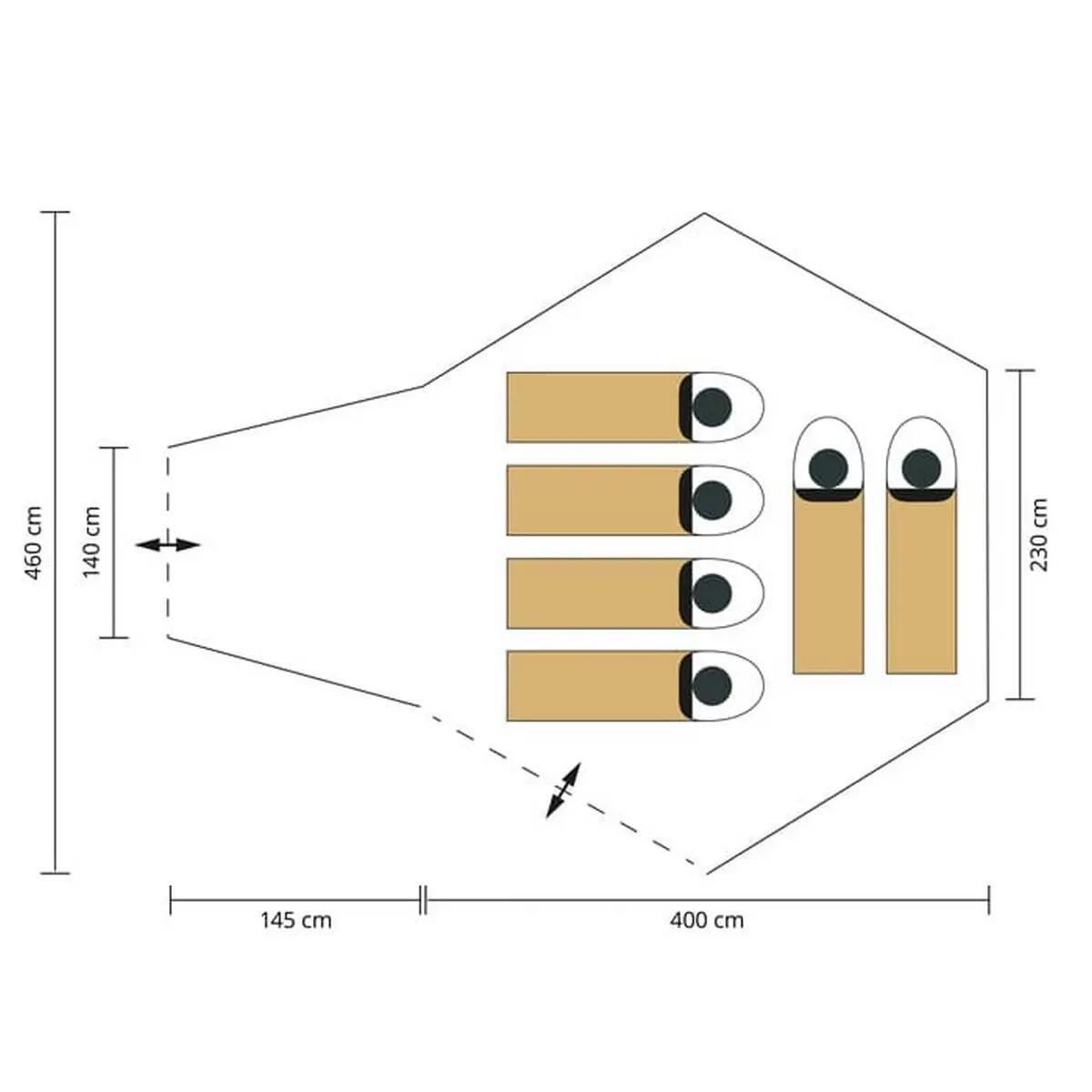 Tweedehands - Tent Tipi Hetta 460 Protect Plus - 6 Pers - 545 × 460 x 295 cm 10/10