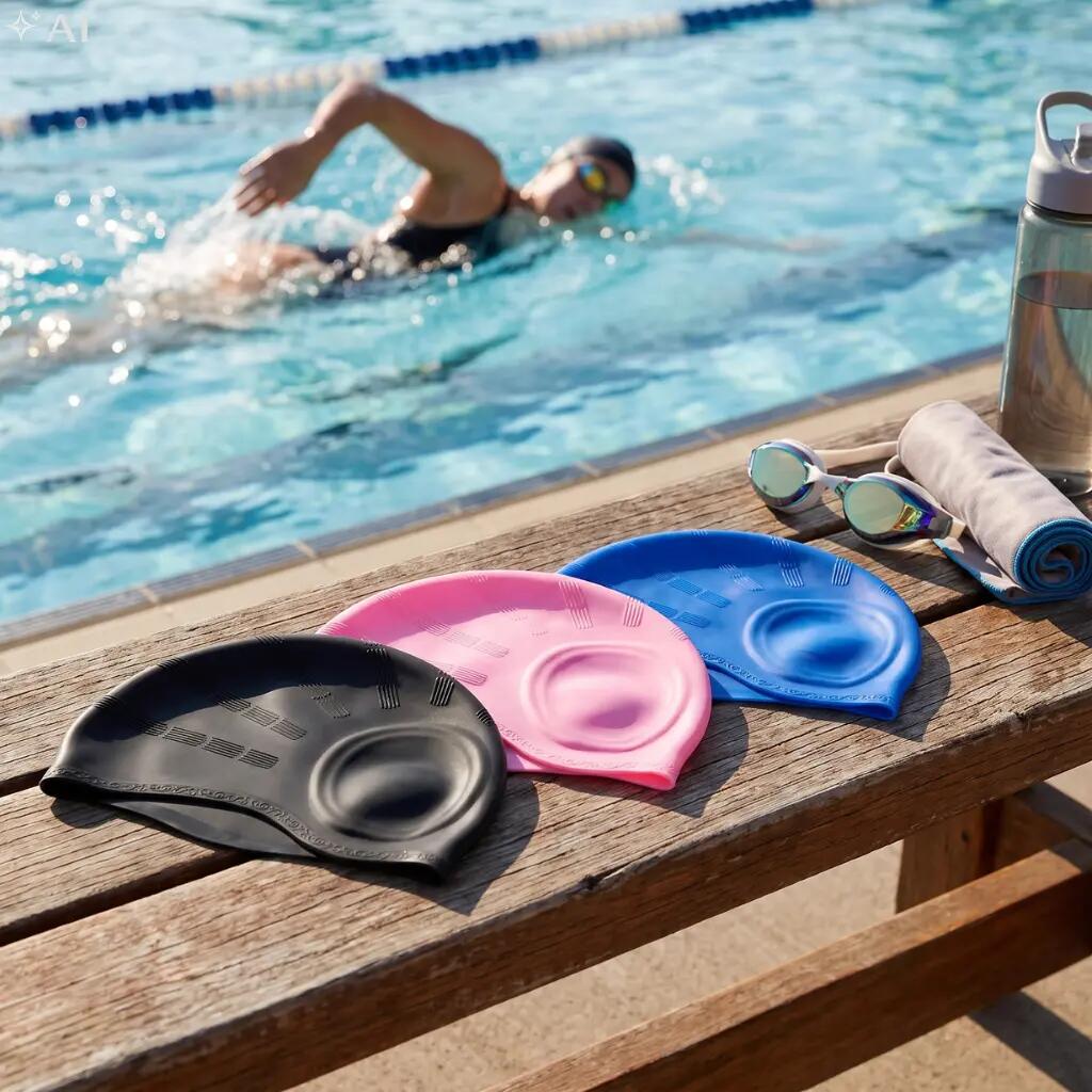 Czepek pływacki na długie włosy i uszy Aqua-Sport Ear Cap 3/10
