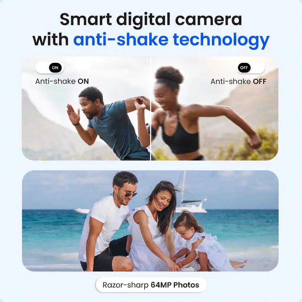 Digitale Camera 4K 64MP – Dual Lens, 16x Zoom, 64GB SD – Roze 5/11