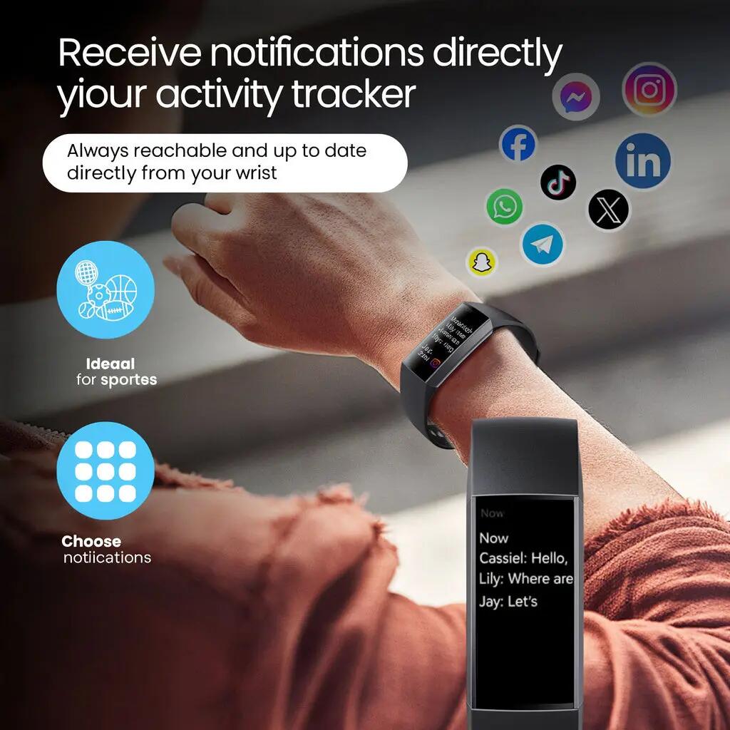 Bracelet d’activité Pro AMOLED cardiofréquencemètre 2 bracelets noir 4/14