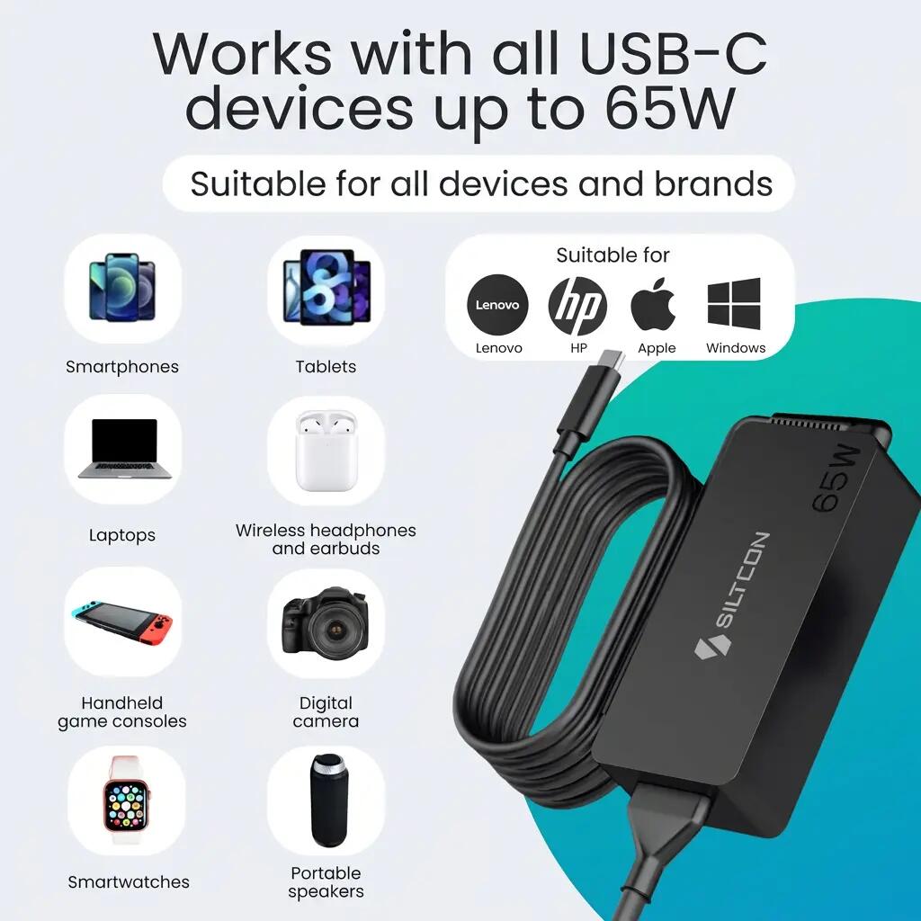 Laptopoplader USB-C 65W – 3m Kabel 5/14