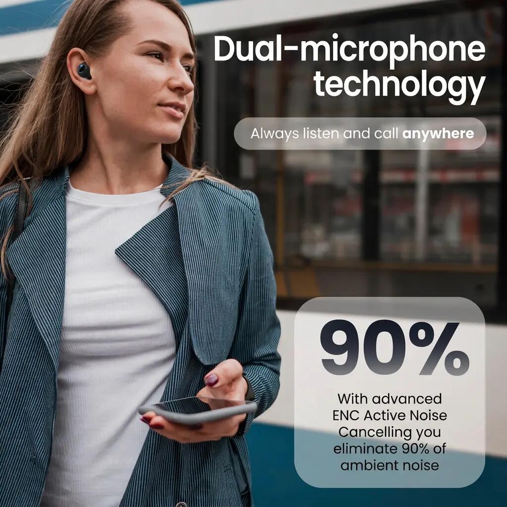 Oordopjes SoundWave Pro Sport – Bluetooth 5.3, ENC – Zwart 3/11
