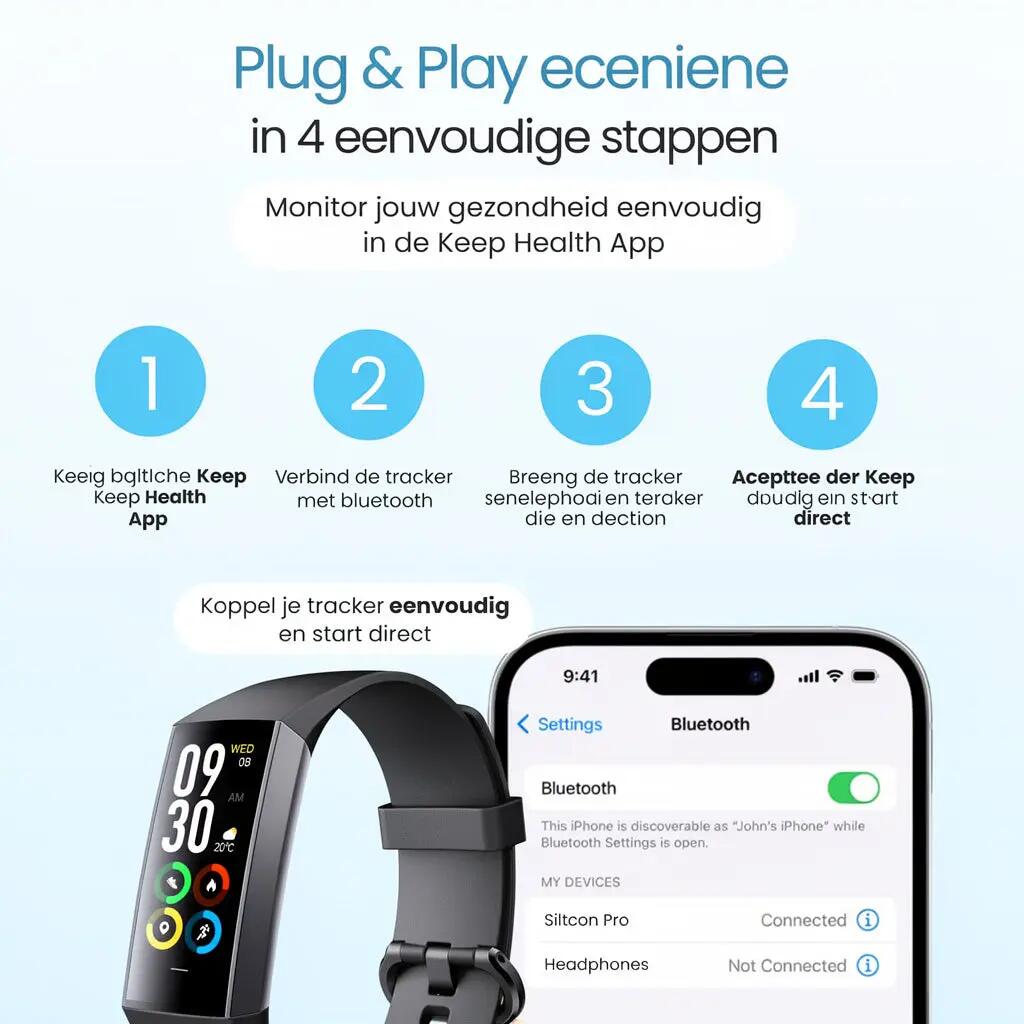 Bracelet d’activité Pro AMOLED cardiofréquencemètre 2 bracelets noir 9/14