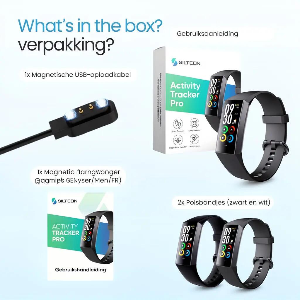 Bracelet d’activité Pro AMOLED cardiofréquencemètre 2 bracelets noir 8/14