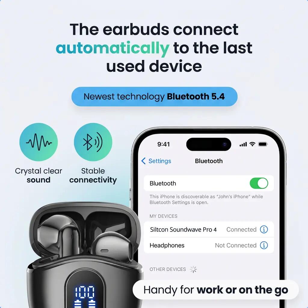 Oordopjes SoundWave Pro 4 – ENC en Bluetooth 5.4 – Zwart 2/11