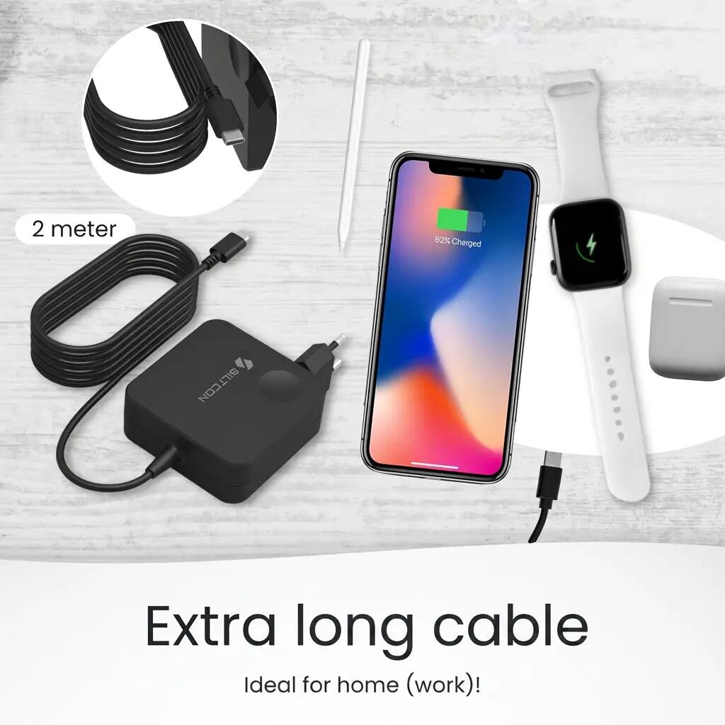 Oplader USB-C 100W V2 – Laptop, Tablet en Telefoon – 2m Kabel 2/11