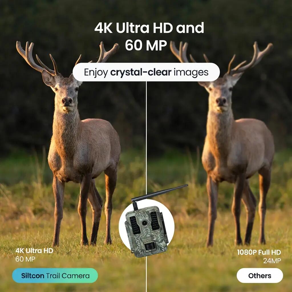 Wildcamera 4K 60MP - WiFi - Nachtzicht - 128GB SD 9/13