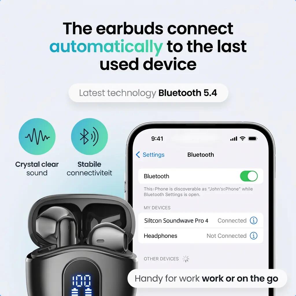 Oordopjes SoundWave Pro 4 – ENC en Bluetooth 5.4 – Zwart 8/11