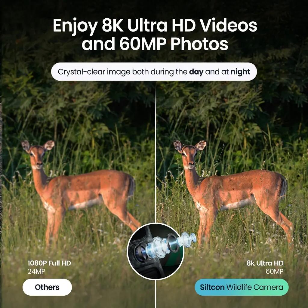 Wildkamera 8K 60 MP WLAN Solarpanel 128 GB SD-Karte 9/15