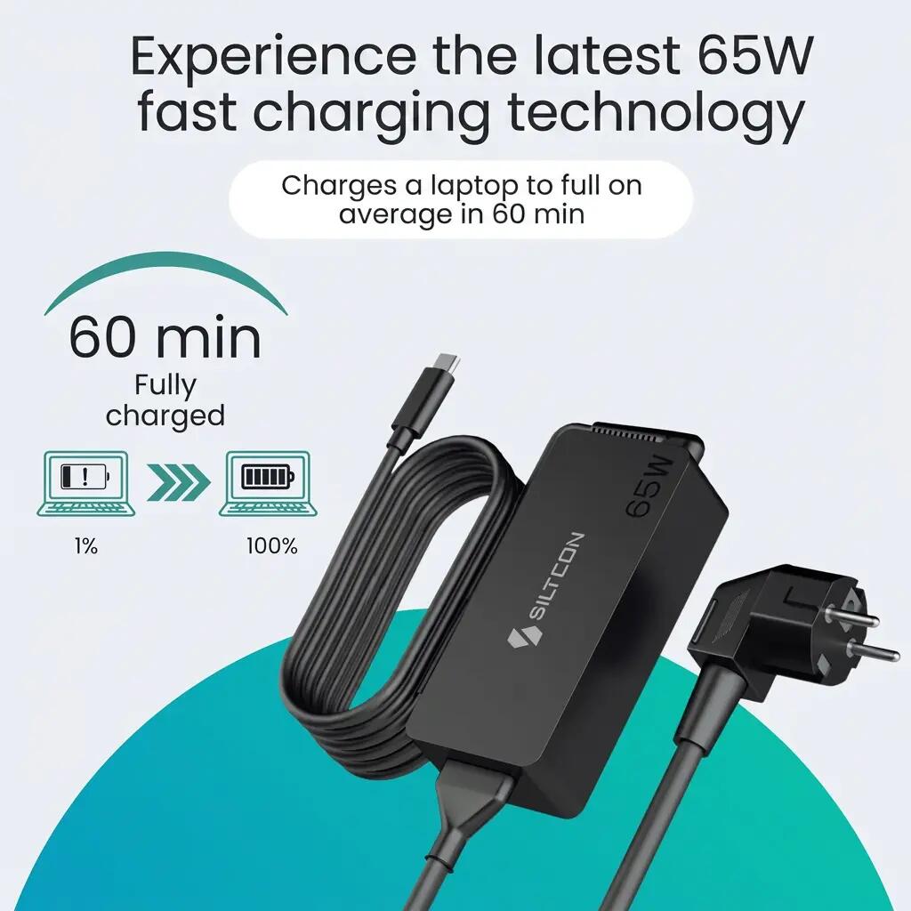 Laptopoplader USB-C 65W – 3m Kabel 9/14