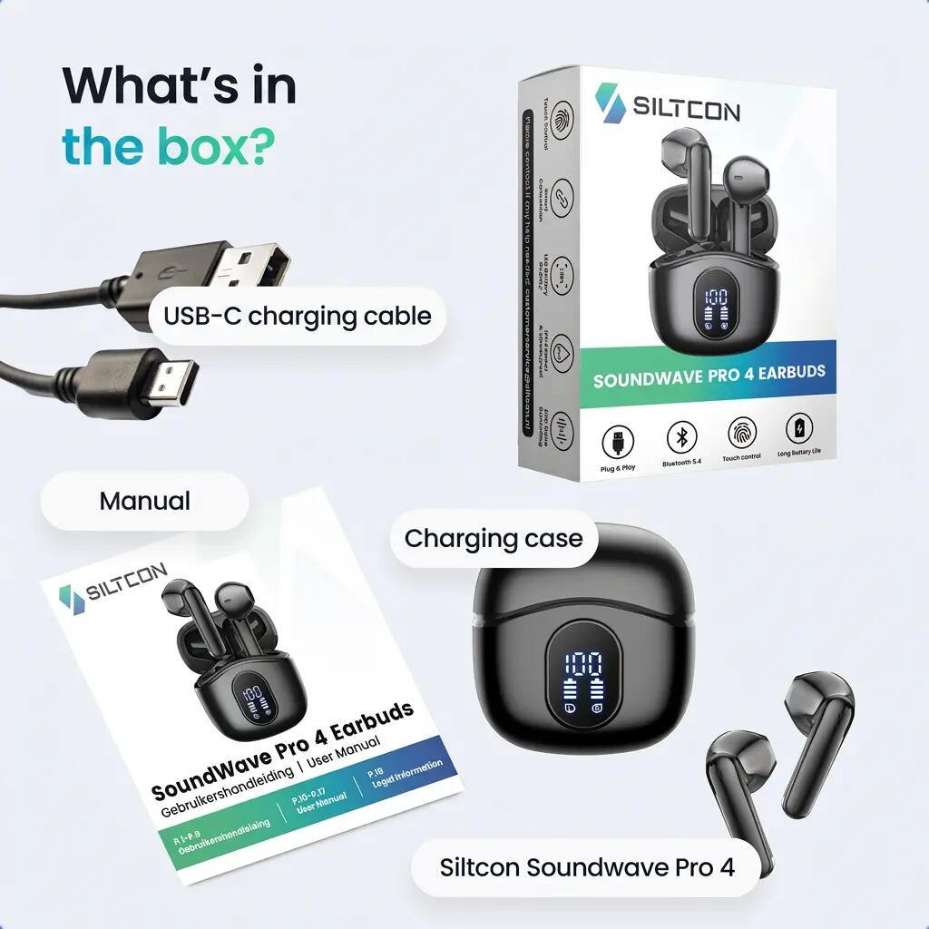 Oordopjes SoundWave Pro 4 – ENC en Bluetooth 5.4 – Zwart 7/11
