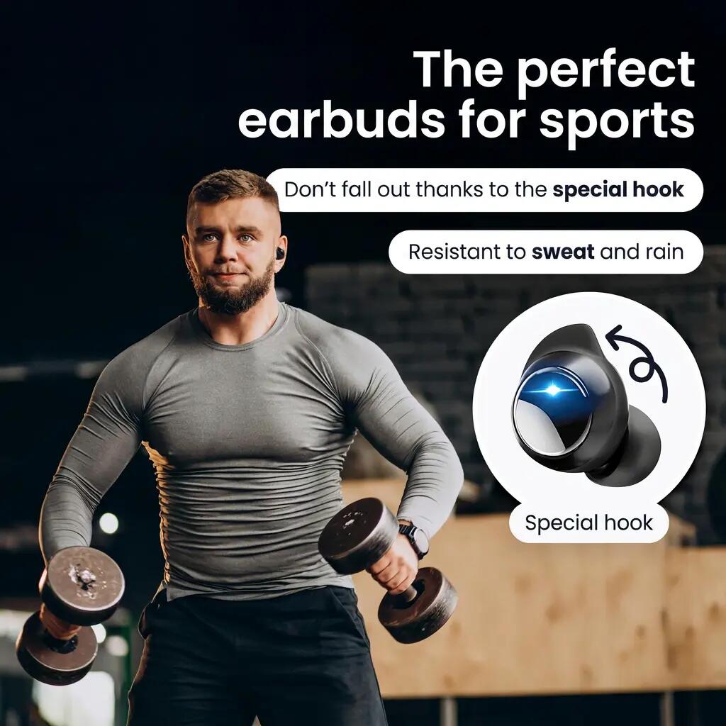 Oordopjes SoundWave Pro Sport – Bluetooth 5.3, ENC – Zwart 6/11