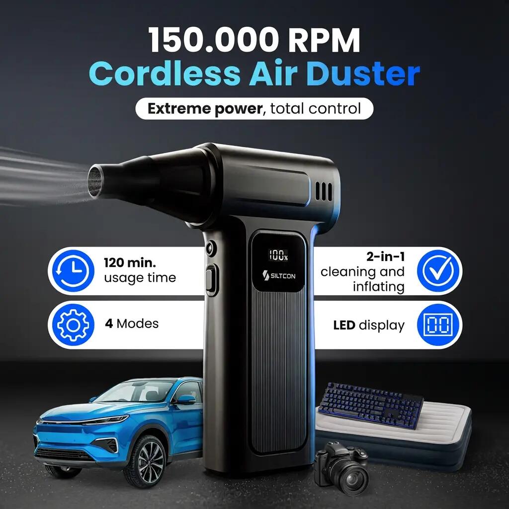 Air duster Pro 150.000 RPM draadloos 4 standen 5 mondstukken 7/15