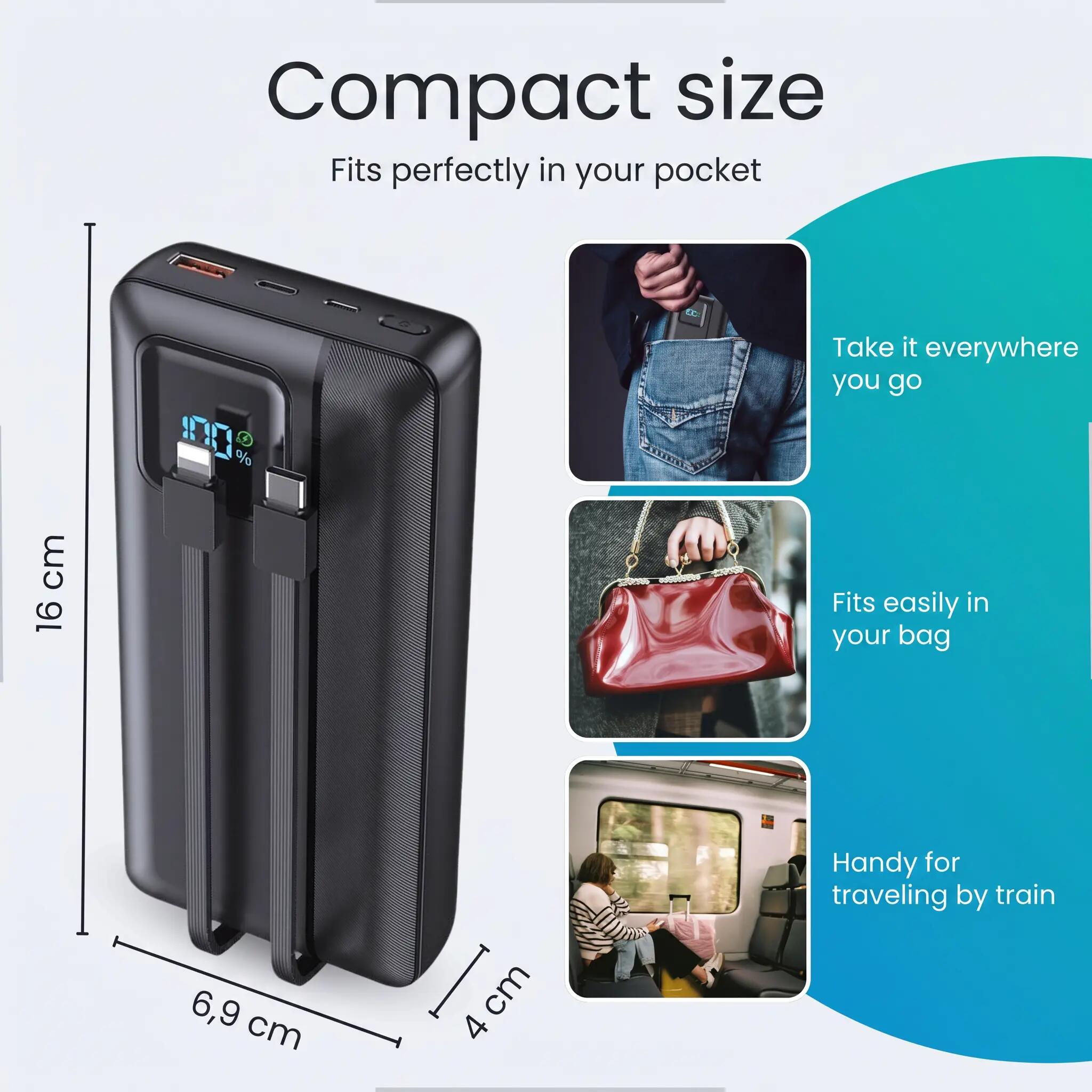 Powerbank 30000mAh - USB-C 22.5W - LED Display 11/11