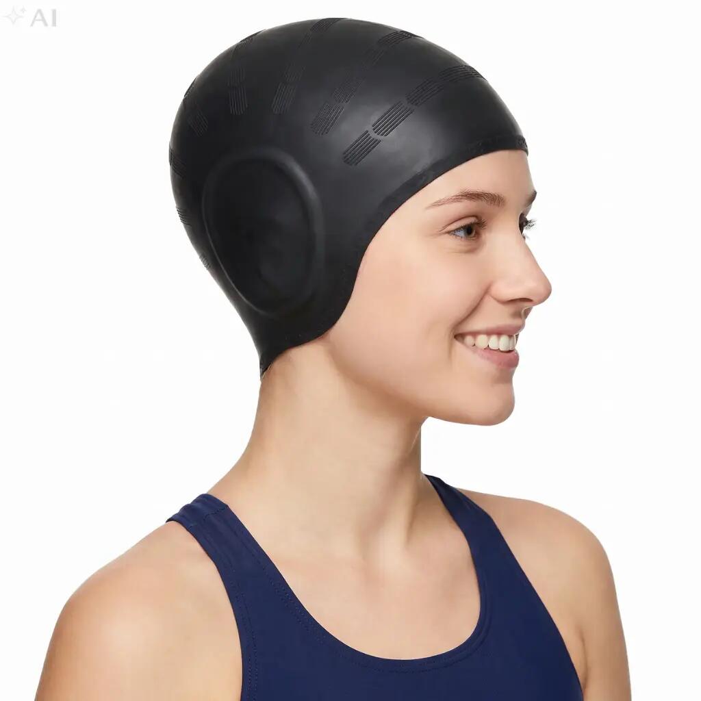 Czepek pływacki na długie włosy i uszy Aqua-Sport Ear Cap 5/10
