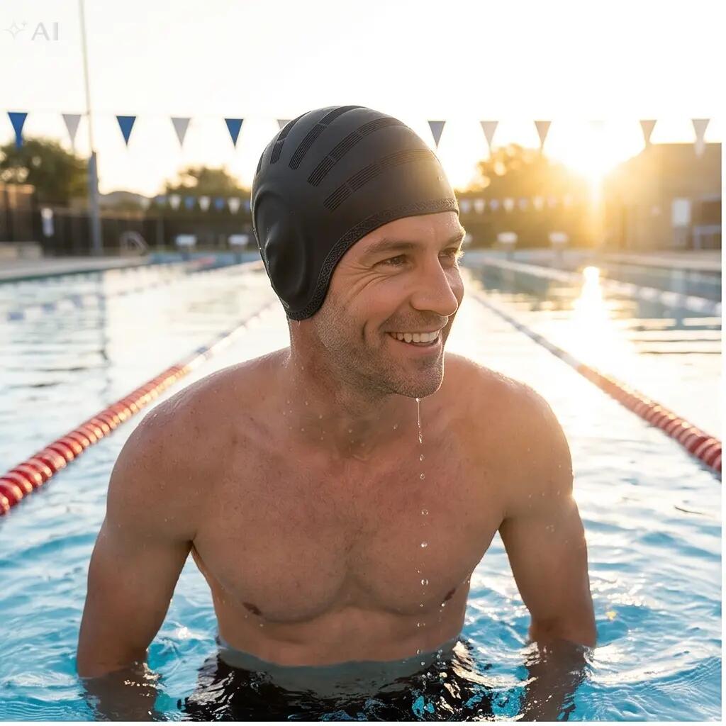 Czepek pływacki na długie włosy i uszy Aqua-Sport Ear Cap 2/10