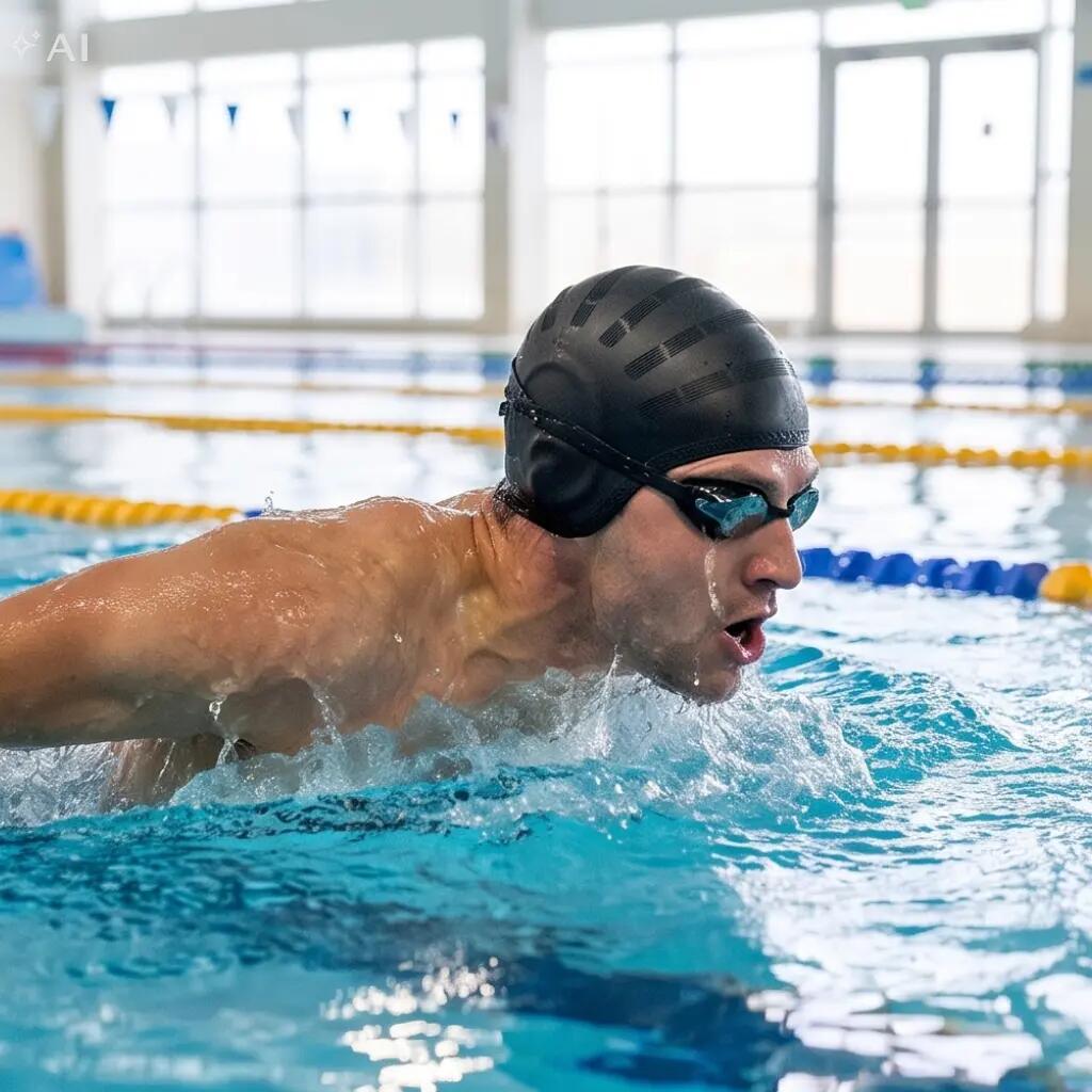 Czepek pływacki na długie włosy i uszy Aqua-Sport Ear Cap 10/10