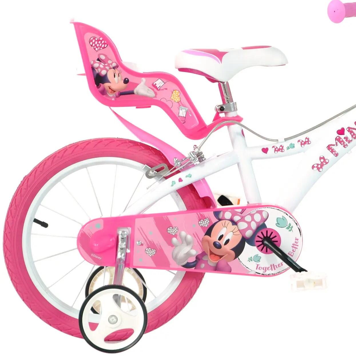 Gereviseerd - kids cycling - meisjes - 14" Minnie Mouse - roze 3/4