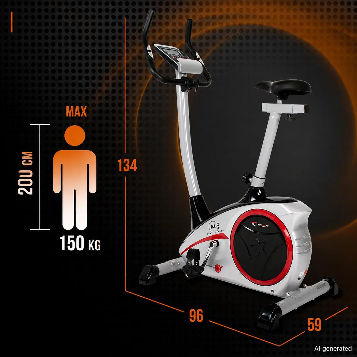 Vélo d'appartement - 9kg frein magnétique - inusable - 150kg - AL 2 - silber 4/9