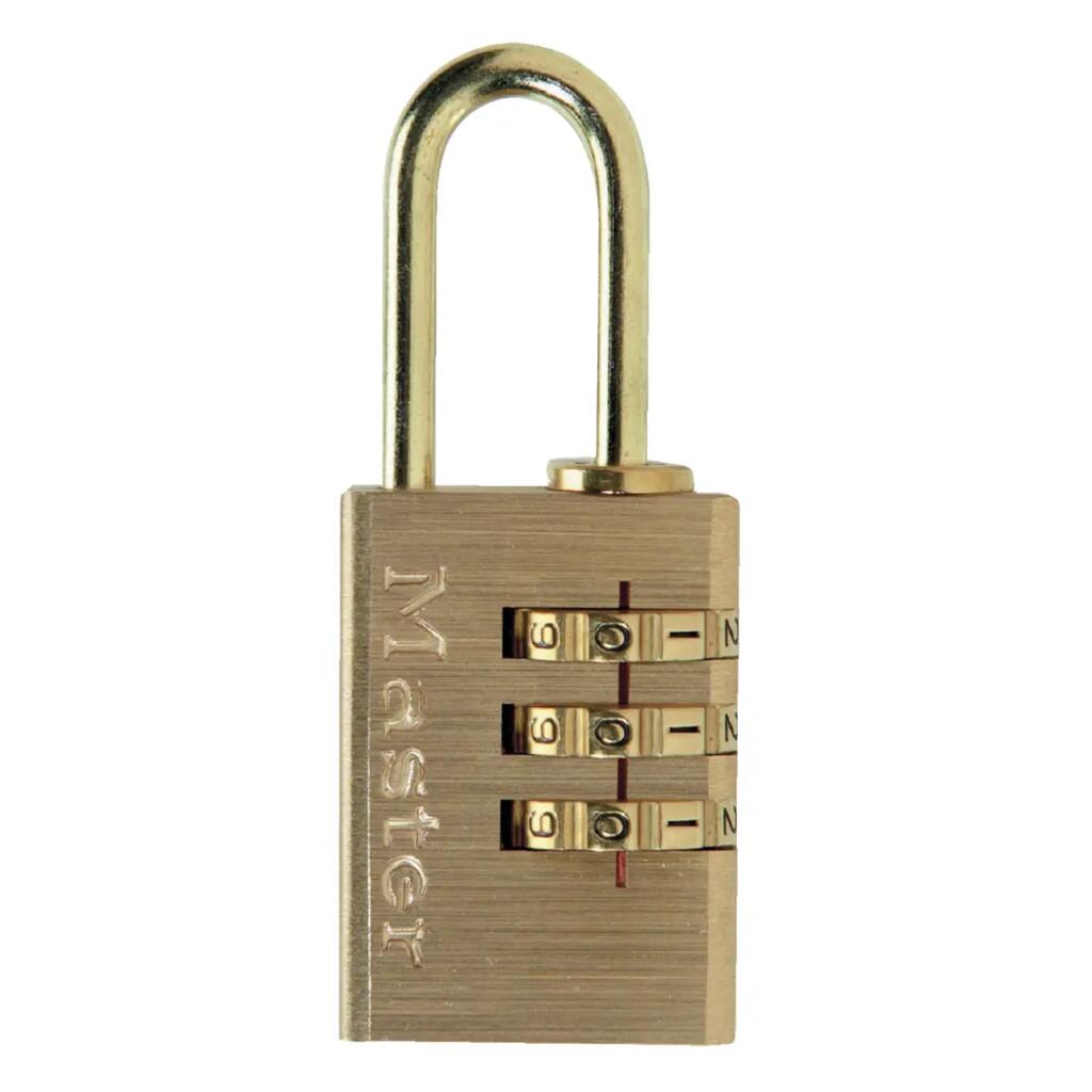 620EURD 3-Digit Combination Padlock with Aluminium Body and Brass Finish, Gold