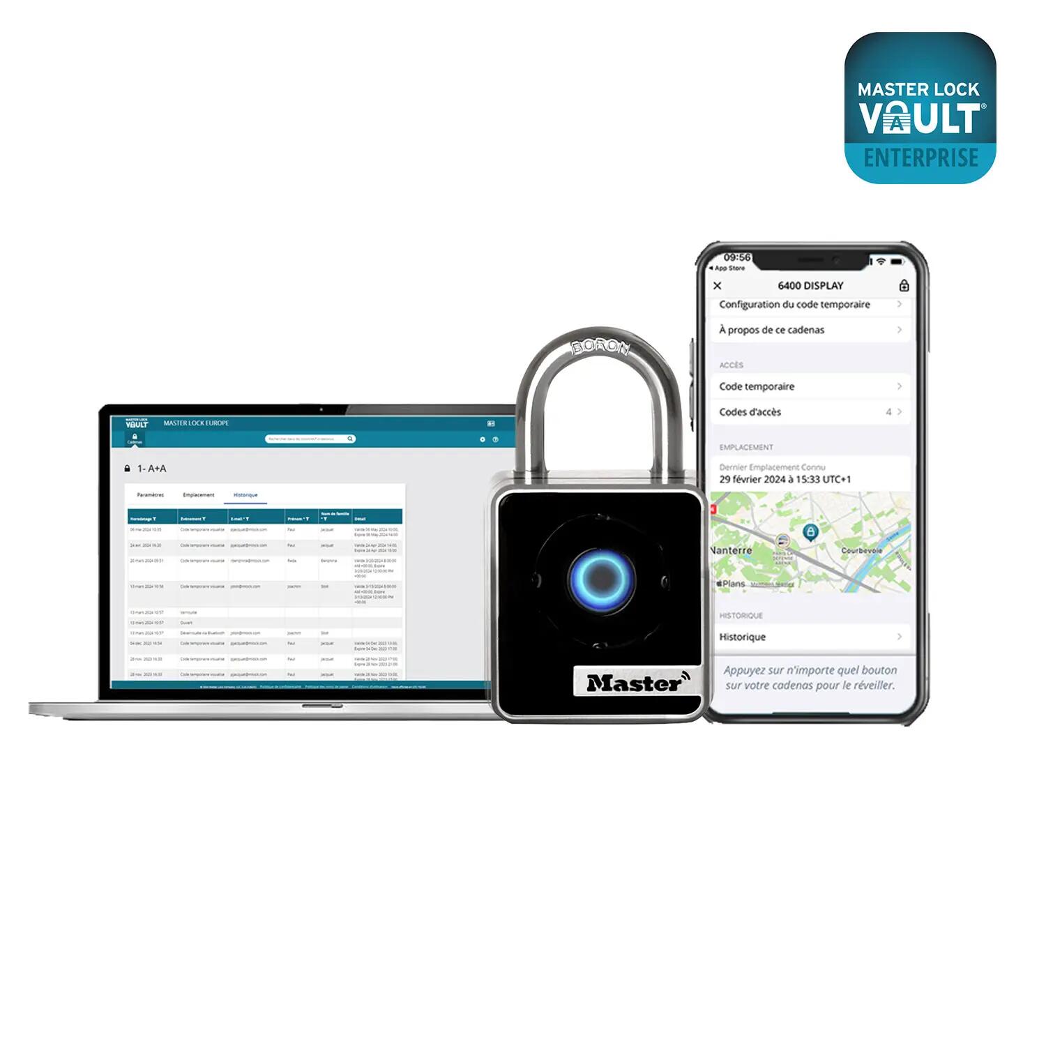 Bluetooth Smart‑Vorhängeschloss, App‑Zugriff, für privat & professionell 1/1