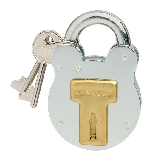 Hangslot met vintage design, Grijs, 8,7 x 5 x 1,3 cm