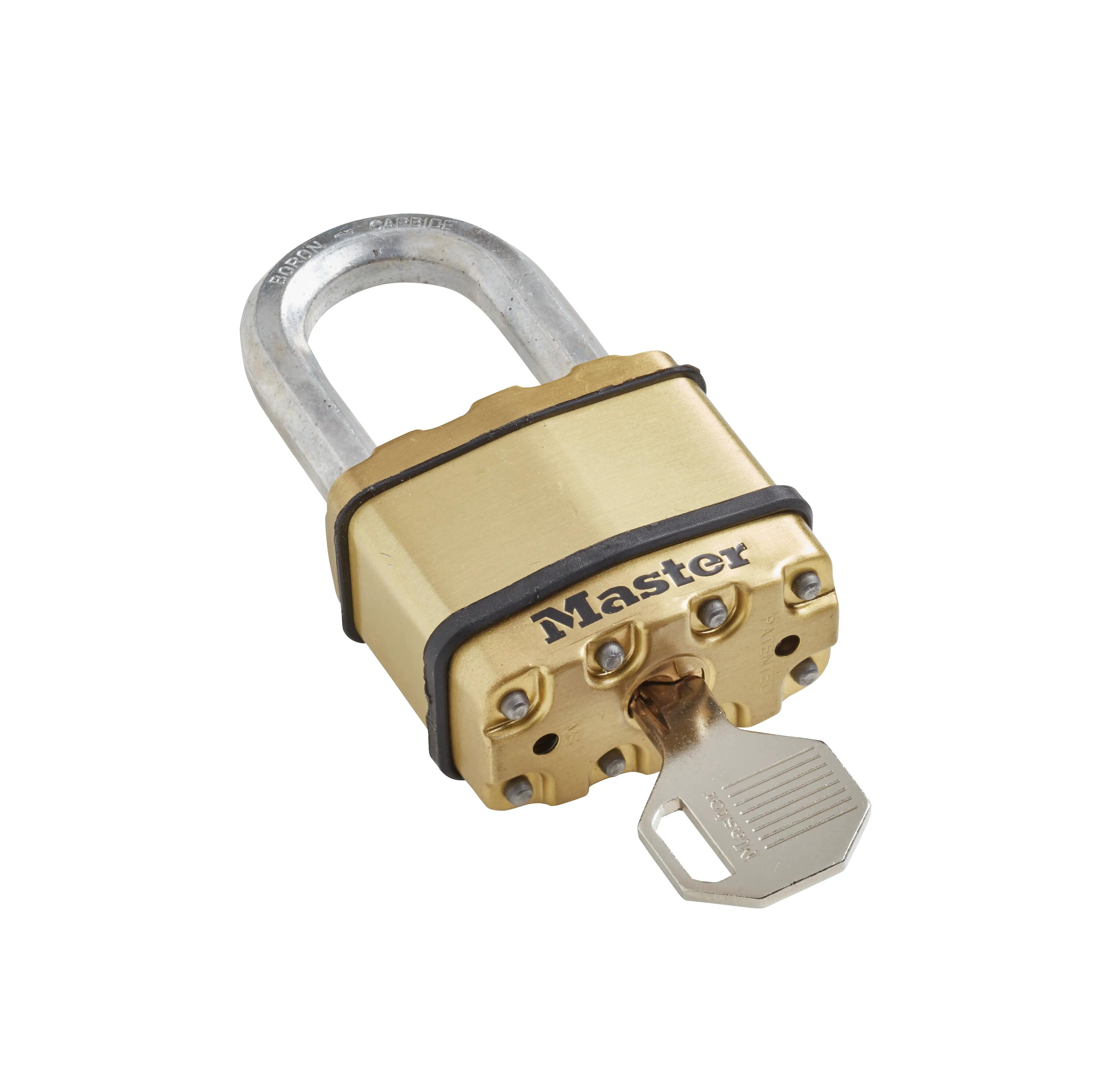 Cadenas Haute Sécurité [A Clé] [Acier Laminé + Finition Laiton] 2/3