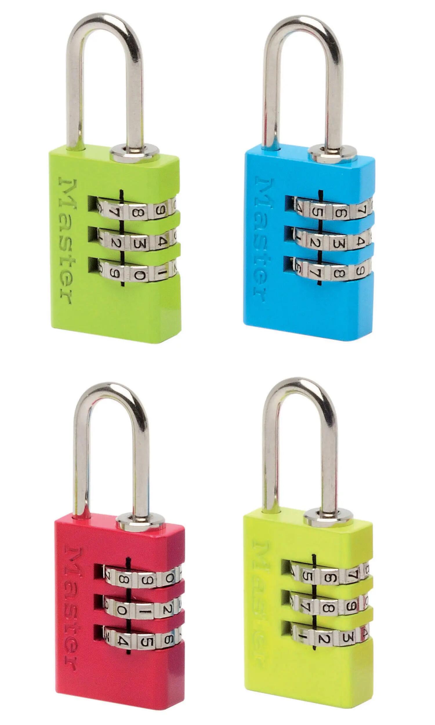 7620EURDCOLCC Zahlenschloss Vorhängeschloss aus Aluminium, Zufällige Farbe 2/2