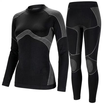 Black Snake Damen Seamless Funktionswäsche-Set - L/XL Schwarz/Grau