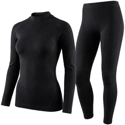 Black Snake Damen Seamless Funktionswäsche-Set - L/XL Schwarz/Grau
