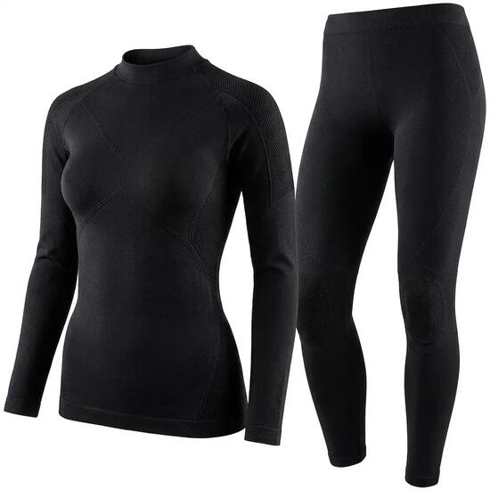 Black Snake Damen Seamless Funktionswäsche-Set - L/XL Schwarz/Grau