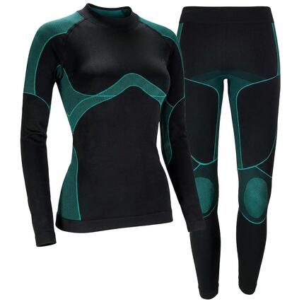 Black Snake Damen Seamless Funktionswäsche-Set - L/XL Schwarz/Grau