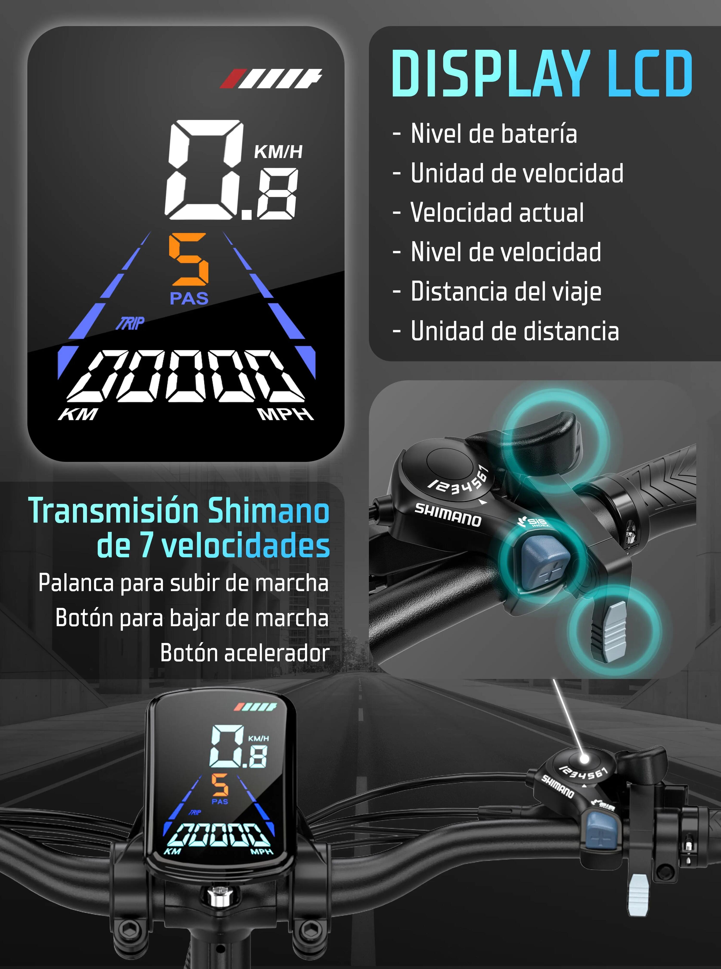 Bicicleta eléctrica plegable ZWheel Urban Flux, 250W, 55nm, 13Ah, 100km, verde 6/10