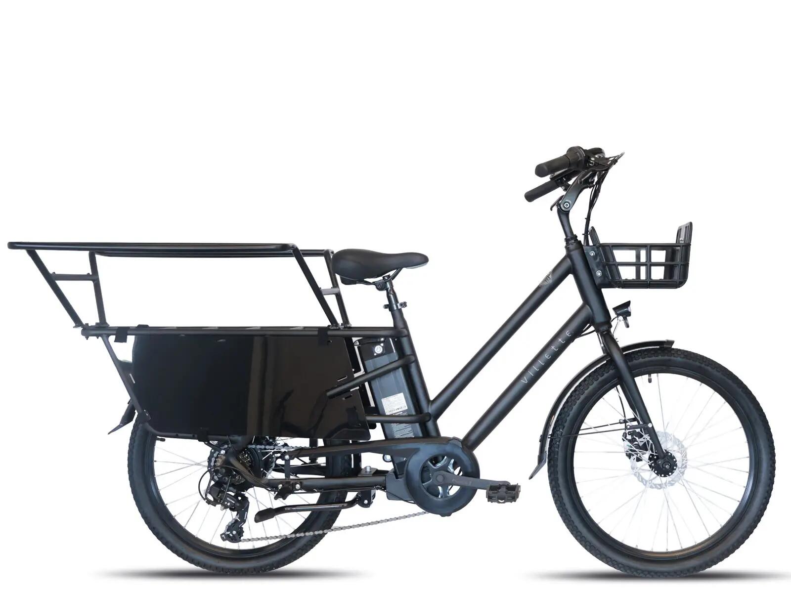 Vélo de transport Villette le Prolongé « longtail », noir 1/5
