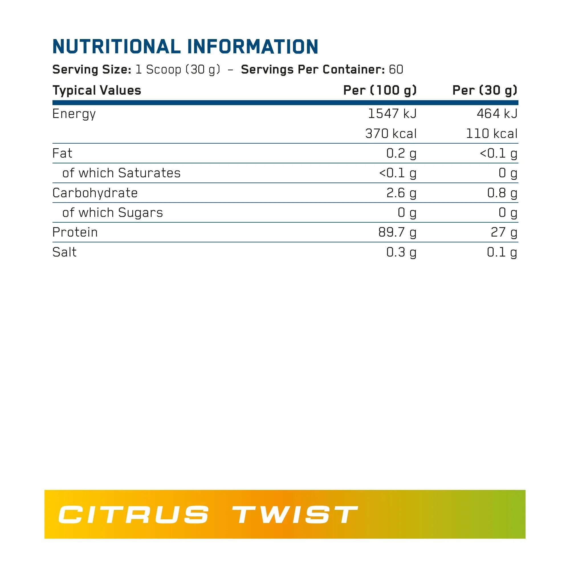 Protéine de bœuf - Beef-XP Clear Beef Protein - Torsion d'Agrumes 6/7
