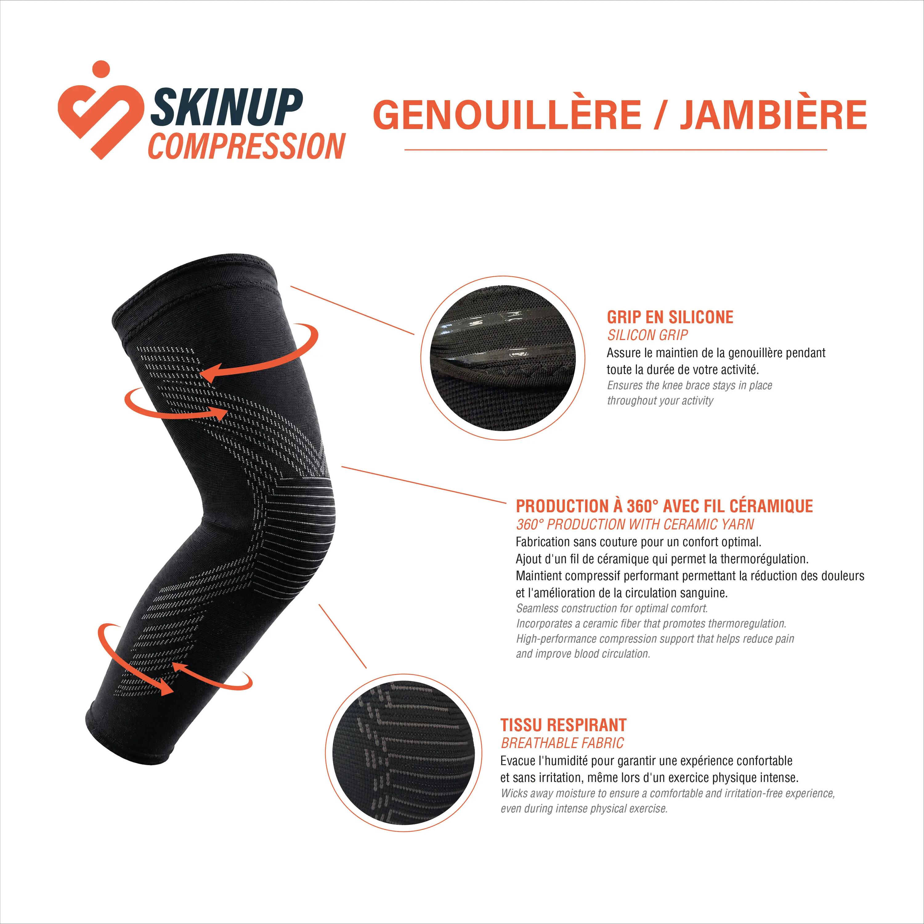 2er-Pack Kompressions-Bein-/Kniebandagen – SKINUP Sport 6/7